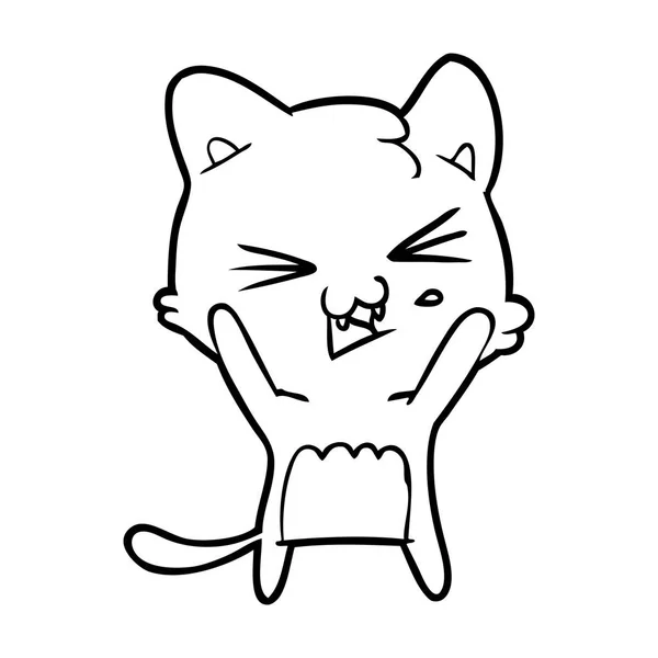 漫画猫ヒスのベクトル イラスト — ストックベクタ