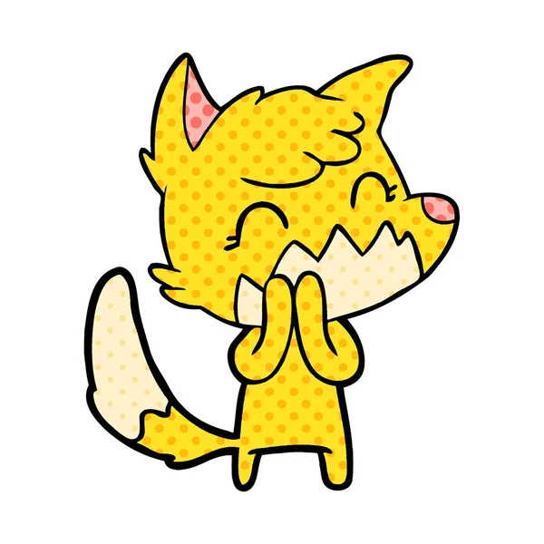 快乐卡通狐狸的矢量插图 — 图库矢量图片