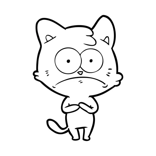 Vectorillustratie Van Cartoon Nerveus Kat — Stockvector