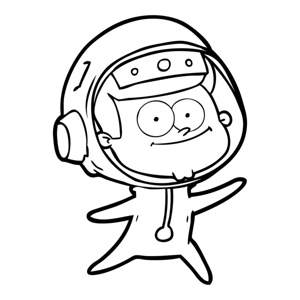 Vektorillustration Des Glücklichen Astronauten Cartoons — Stockvektor