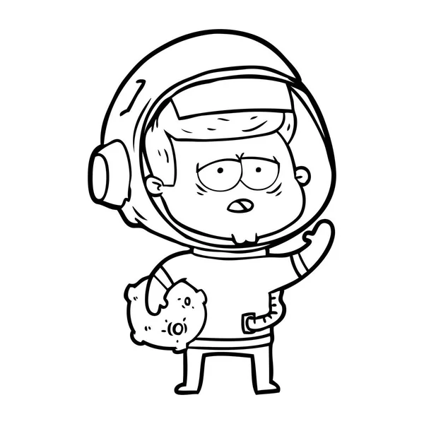 Illustration Vectorielle Dessin Animé Astronaute Fatigué — Image vectorielle
