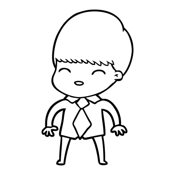Vektorové Ilustrace Šťastný Kreslený Chlapec — Stockový vektor