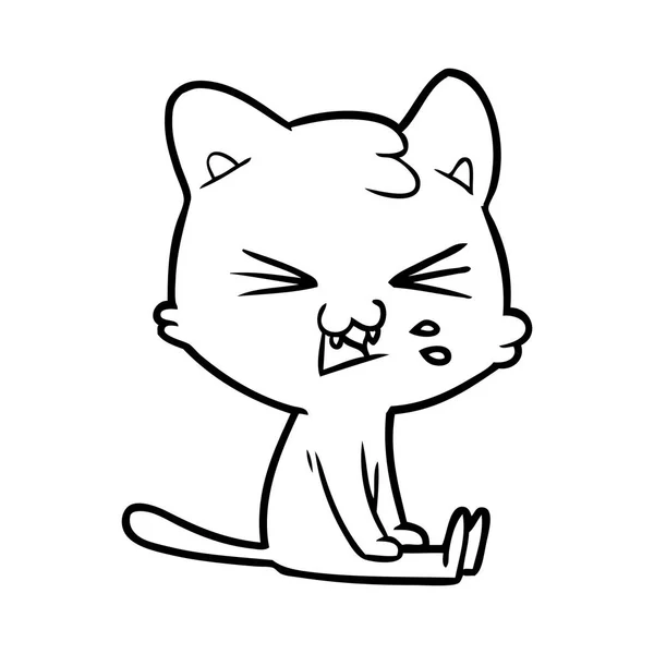 漫画猫ヒスのベクトル イラスト — ストックベクタ