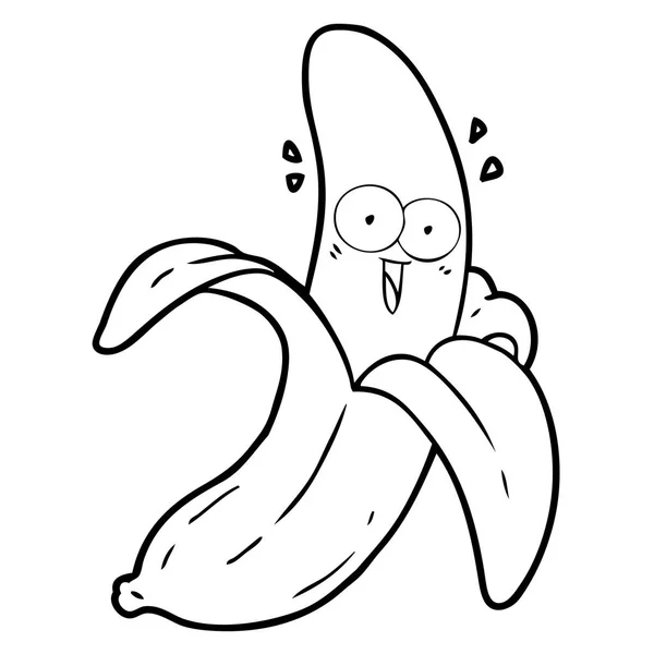 Cartoon Verrückt Glücklich Banane — Stockvektor