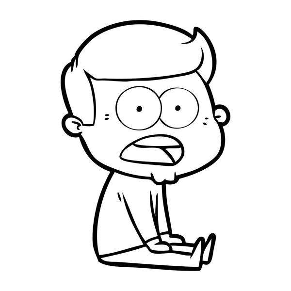 Illustrazione Vettoriale Uomo Scioccato Cartone Animato — Vettoriale Stock