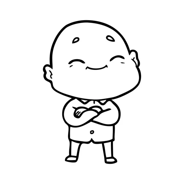 漫画幸せなハゲ男 — ストックベクタ