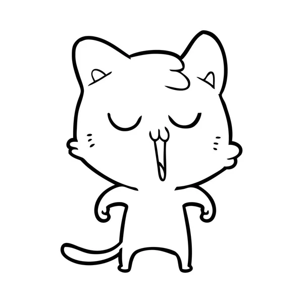 Векторна Ілюстрація Мультяшного Котячого Співу — стоковий вектор