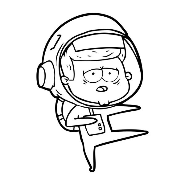 Vektorillustration Tecknad Trött Astronaut — Stock vektor