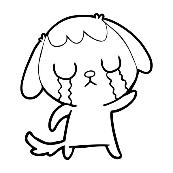 Bonito Desenho Animado Cão Chorando —  Vetores de Stock