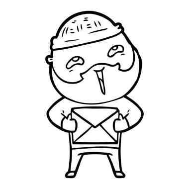 Çizgi film mutlu sakallı adam