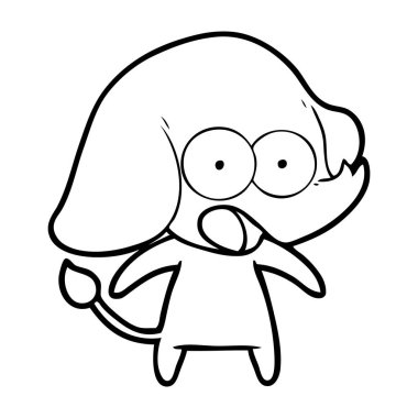 vektör çizim sevimli çizgi fil