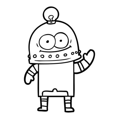 ampul ile mutlu karton robot