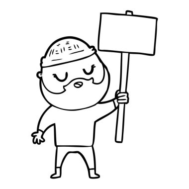 Sakallı çizgi film adamı.