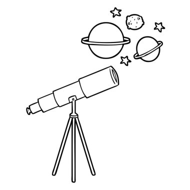 çizgi film teleskop vektör çizim