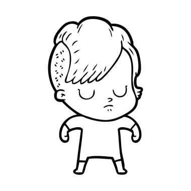 Çizgi filmdeki kadının vektör çizimi