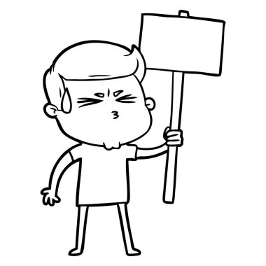  vektör çizim karikatür adam terleme