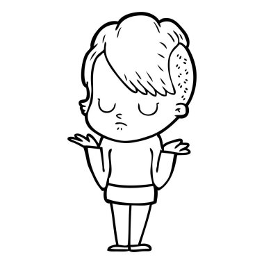 Çizgi filmdeki kadının vektör çizimi