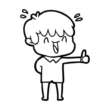 vektör çizim karikatür gülen çocuk