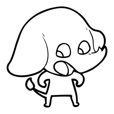 vektör çizim sevimli çizgi fil