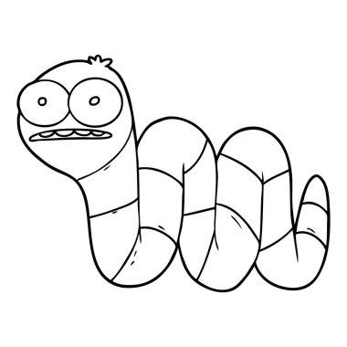 vektör çizim karikatür gergin solucan