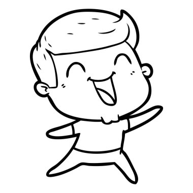 vektör çizim karikatür man gülüyor