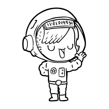 vektör çizim karikatür astronot kadın