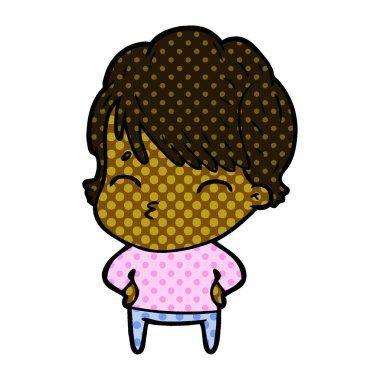 vektör çizim karikatür kadın düşünme