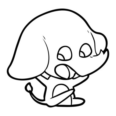 vektör çizim sevimli çizgi fil