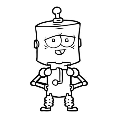 Çizgi film robotunun vektör çizimi