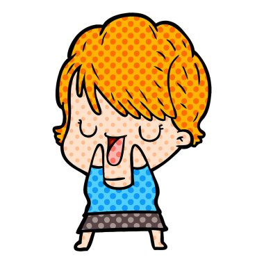 vektör çizim karikatür kadın söz