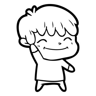 mutlu çizgi film çocuk vektör çizim