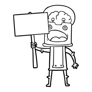 Çizgi film robotunun vektör çizimi