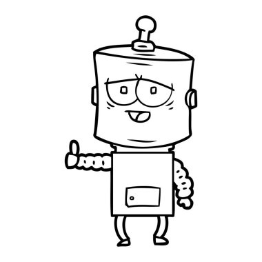 Çizgi film robotunun vektör çizimi