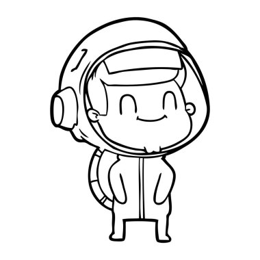 mutlu karikatür astronot vektör çizim