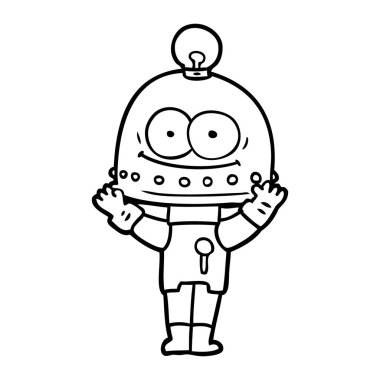 ampul ile mutlu karton robot