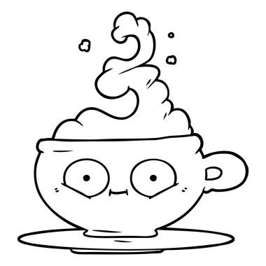 çizgi film sıcak fincan kahve