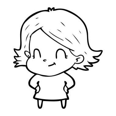 vektör çizim karikatür dostça kız