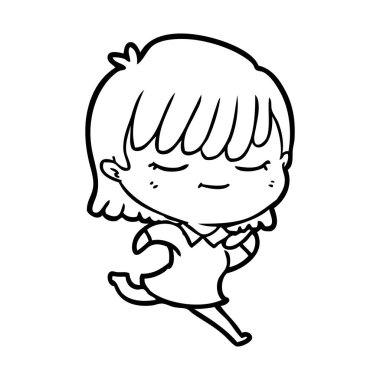 Çizgi filmdeki kadının vektör çizimi