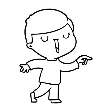 vektör çizim karikatür mutlu çocuk