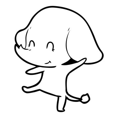 vektör çizim sevimli çizgi fil