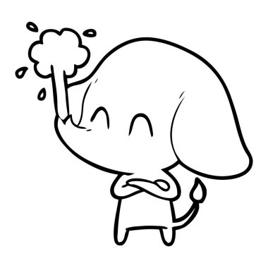 vektör çizim sevimli çizgi fil