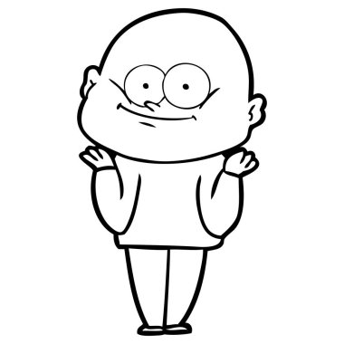 vektör çizim karikatür kel adam