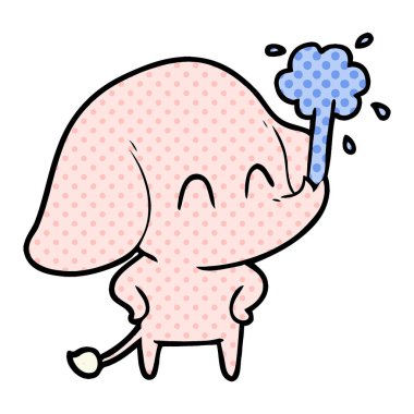 vektör çizim sevimli çizgi fil