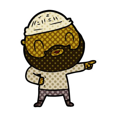 vektör çizim karikatür sakallı adam