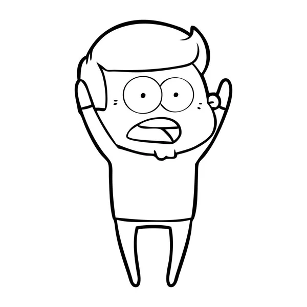 Vectorillustratie Van Cartoon Geschokt Man — Stockvector