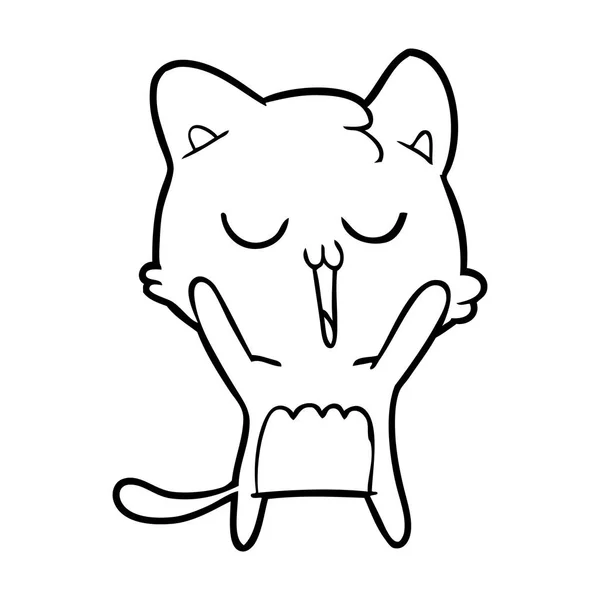 Vektorové Ilustrace Kreslené Kočka Zpěvu — Stockový vektor