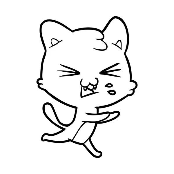 漫画猫ヒスのベクトル イラスト — ストックベクタ