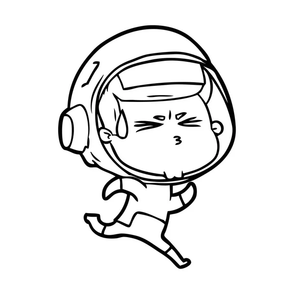 Vektorillustration Tecknade Betonade Astronaut — Stock vektor