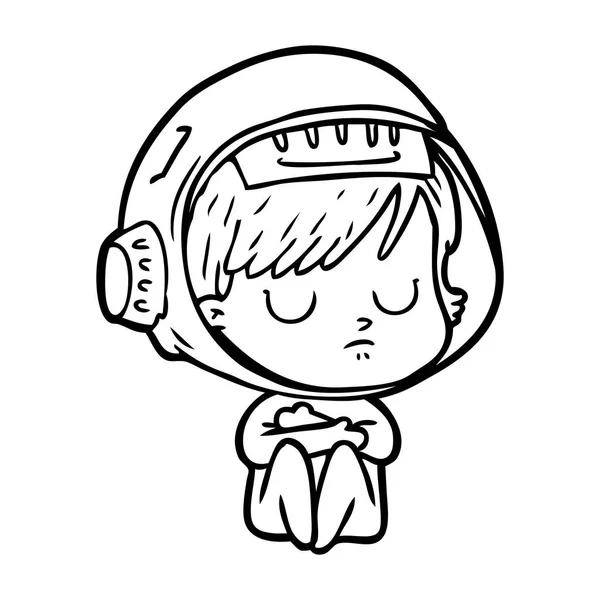 Ilustração Vetorial Mulher Astronauta Desenhos Animados — Vetor de Stock