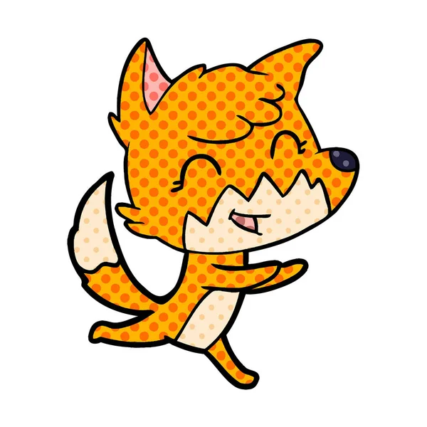 Ilustração Vetorial Feliz Cartoon Fox —  Vetores de Stock